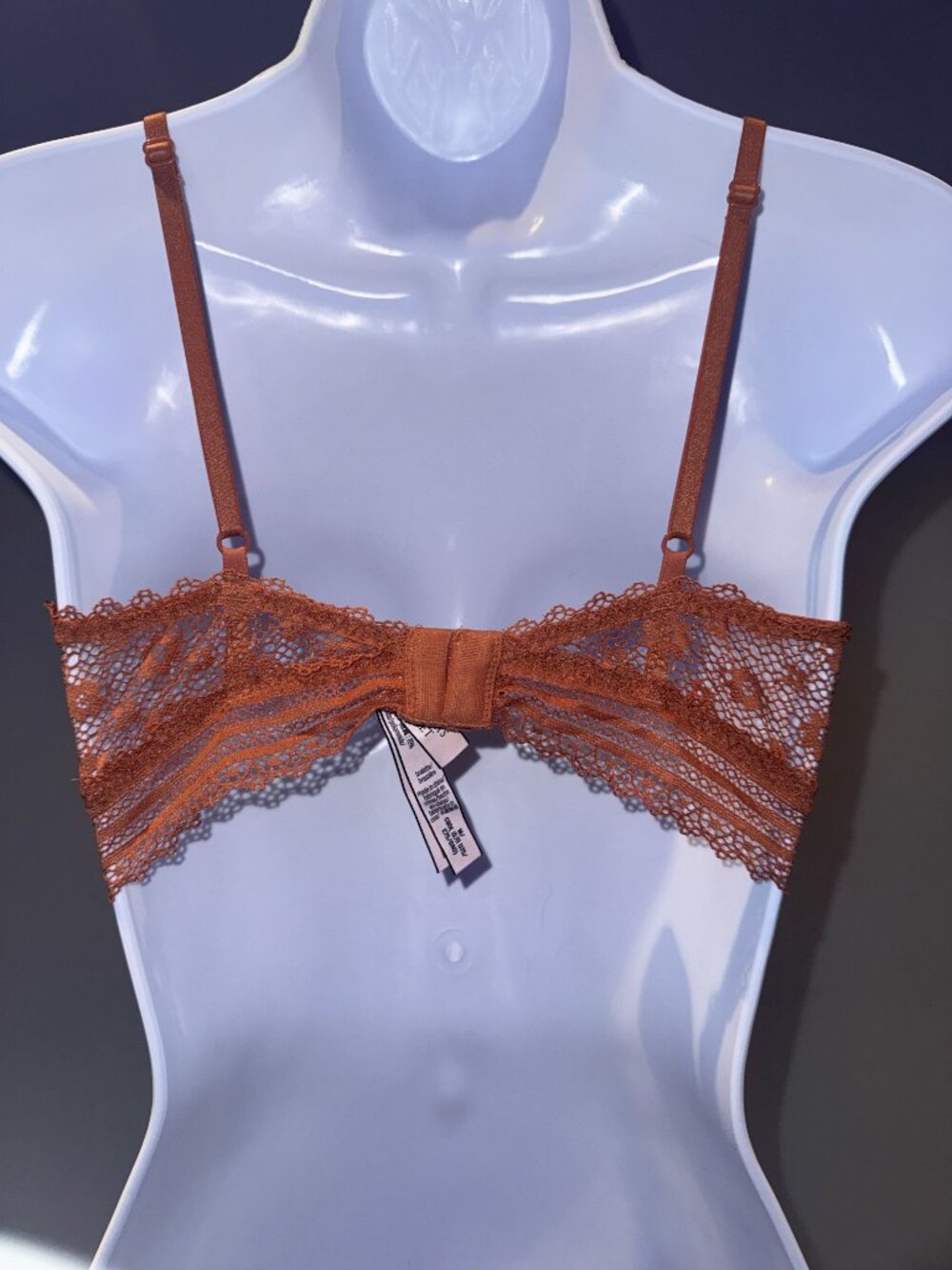 Victoria’s Secret Rust Lace Longline Bralette Size M Wireless - Picture 2 of 4